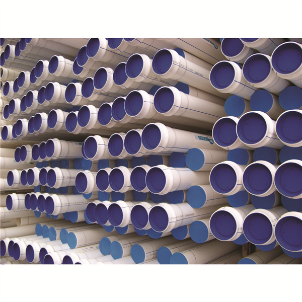 TUBE PVC BI-ORIENTE BIOROC PN16 DN 110 6M BLANC BANDES BLEUES A JOINT