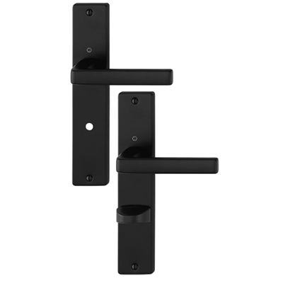 Poignée de porte à condamnation Dublin Hoppe Alu finition noir mat pour porte de 40 mm