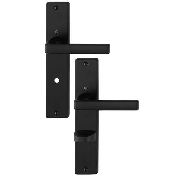 Poignée de porte à condamnation Dublin Hoppe Alu finition noir mat pour porte de 40 mm