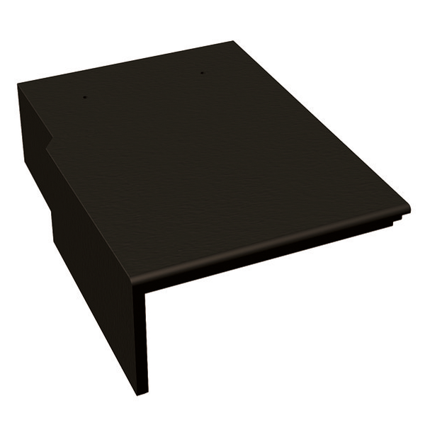 Tuile de rive universelle gauche en béton - Innotech - Noir - 42 x 33.3 x 14.5 cm