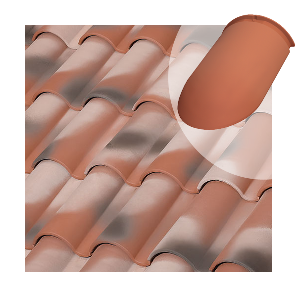 About d'arêtier à bourrelet Tejas Boja - tuile mécanique et canal - coloris Nature Manoir - 435 MM x 230 MM