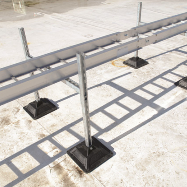 Support en H sans rail Erico pour climatiseur ou chauffage - Charge statique 6 670 N - Hauteur 117 mm