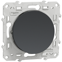 Interrupteur va-et-vient simple Schneider Odace - avec support de fixation à visser - anthracite - 10A 250V