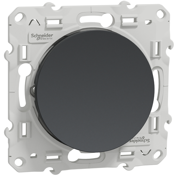 Interrupteur va-et-vient simple Schneider Odace - avec support de fixation à visser - anthracite - 10A 250V