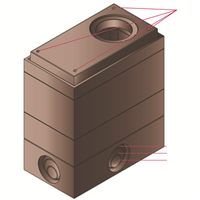 Elément de regard rectangulaire 1500x2500 - H300 - 1 échelon