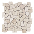 Plaque de mosaïque en marbre paladiane sur filet polyéthylène - 30,0 CM x 30,0 CM - ép. 9,00 MM - Blanc