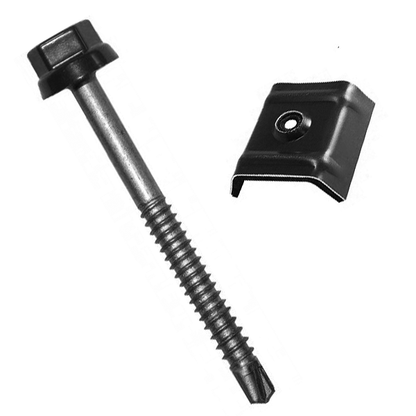 Fixations bacs acier sur charpente acier - Zacrovis + Cavalier - 6.3 x 75 mm - Gris anthracite - RAL 7016 - boîte de 100