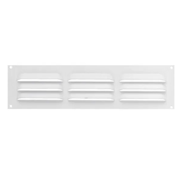 Grille de ventilation à persienne moustiquaire - 180 x 50 mm - Blanc
