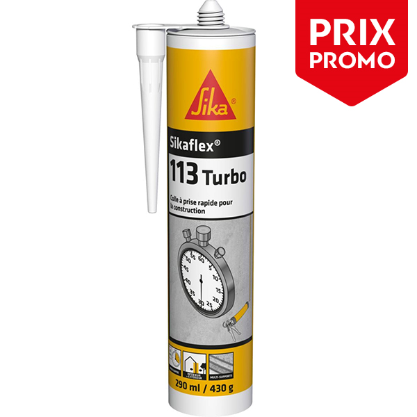 Colle à prise rapide Sikaflex 113 Turbo Blanc Cartouche de 290 ml