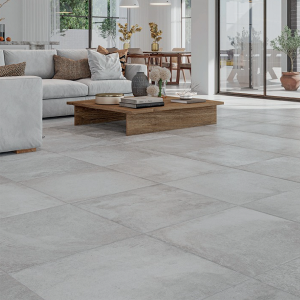 Plinthe de carrelage intérieur effet pierre en grès cérame émaillé - Tourmalet - 45,0 CM x 7,4 CM - Gris