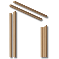 Huisserie avec couvre-joints intégrés pour châssis à galandage ajouré - Kit 2en1 Gypso - MDF à peindre - 100,0 CM x 210,00 CM