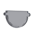 Fond de gouttière MEP 25FGU pour gouttière demi-ronde GD25 de développé de 250 mm - PVC Gris