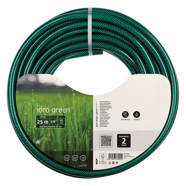 Tuyau arrosage Idro Green Fitt Diamètre 12,5 mm Longueur 15 mètres Vert