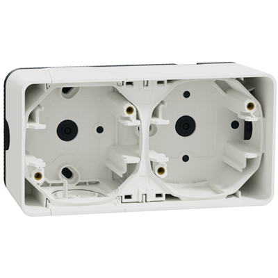 Boîtier pour 2 postes en saillie à l'horizontale Schneider Mureva Styl - IP55 - IK08 - blanc RAL 9003