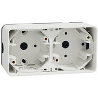 Boîtier pour 2 postes en saillie à l'horizontale Schneider Mureva Styl - IP55 - IK08 - blanc RAL 9003