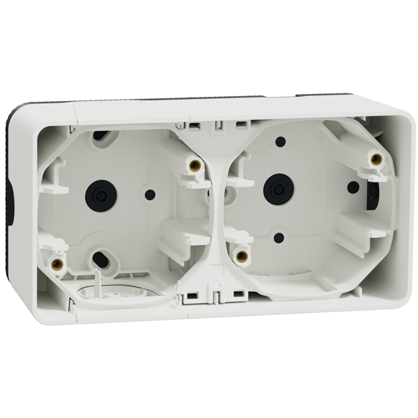 Boîtier pour 2 postes en saillie à l'horizontale Schneider Mureva Styl - IP55 - IK08 - blanc RAL 9003