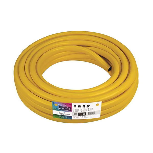 Tuyau d'arrosage semi-professionnel Lily Fitt - Diamètre 25 mm - Longueur 25 mètres - Jaune