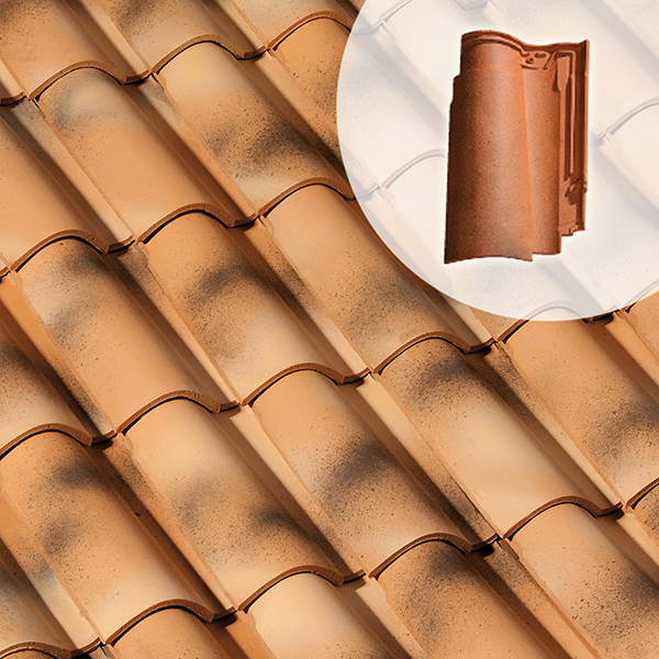 Tuile en terre cuite grand moule fort galbe d'aspect Canal - Fériane - Silvacane littoral - 48 x 29 cm