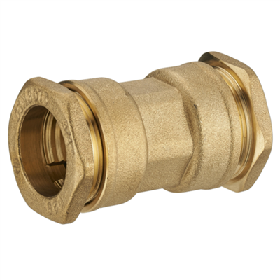 Jonction égale en laiton pour tuyau polyéthylène diamètre 20 mm