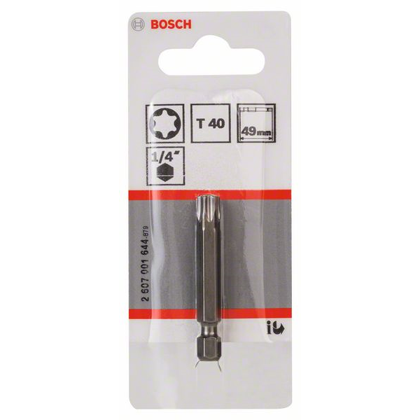 Embout de vissage Bosch extra-dure 6 pans 1/4" Torx T40 longueur 49 mm