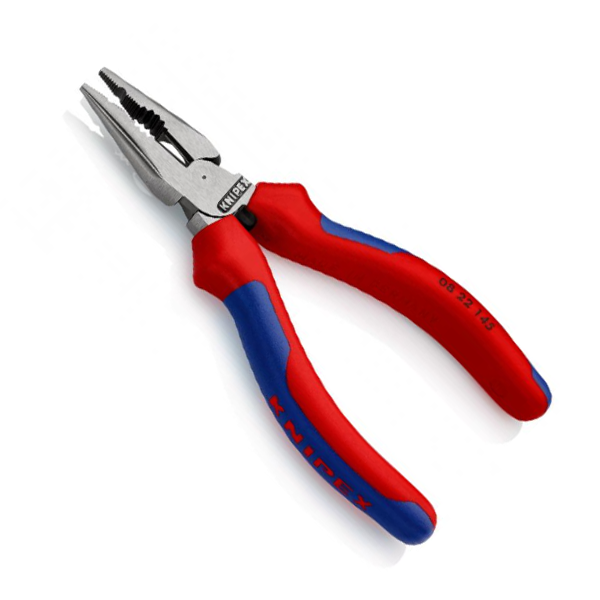 Pince universelle bec fin demi rond Knipex - Longueur 145 mm - Poignées bi-matière