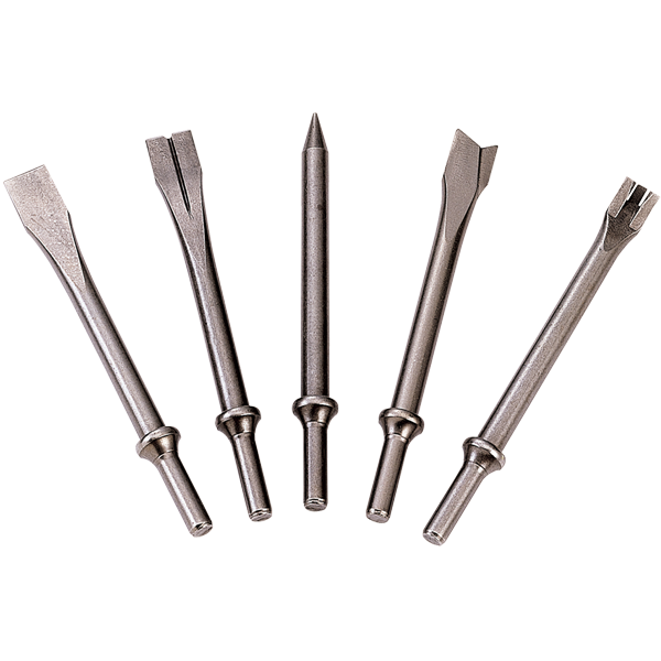 Jeu de 5 burins hexagonaux longueur 175 mm pour burineur