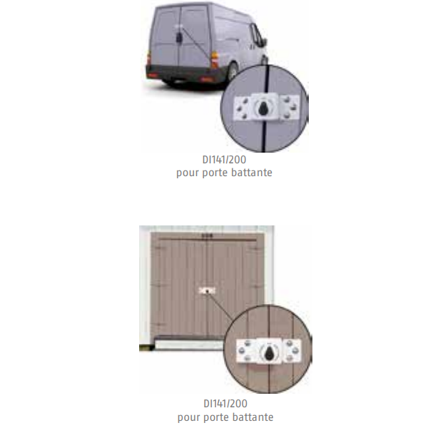 Porte-cadenas Abus Diskus Integral 141/200 blanc pour porte battante - 222 x 87,3 mm