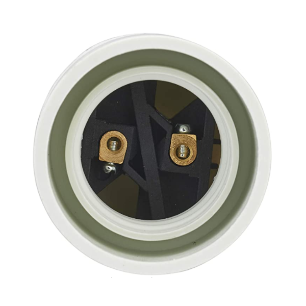 Douille à vis pour luminaire - Chemise lisse - Raccord de 10 mm - Culot E27 - Blanc