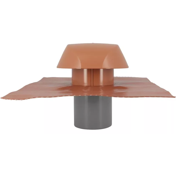 Chapeau de ventilation avec collerette d'étanchéité Nicoll Atemax VVE10 - mâle Ø 100 MM - Terracota