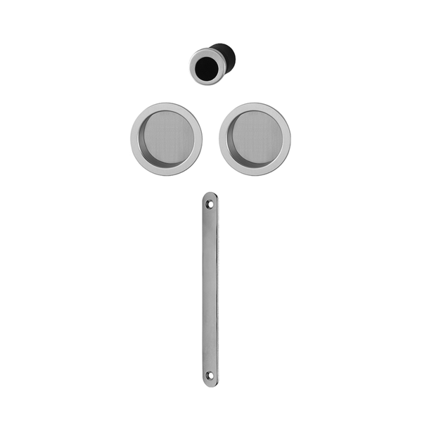 Set pour porte coulissante de 35mm minimum - percement aveugle - Hoppe aluminium chromé