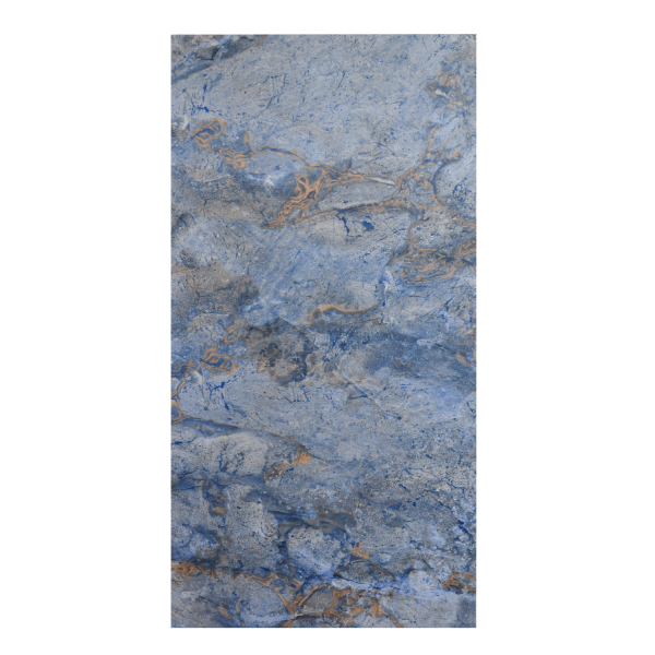 Panneau mural effet marbre étanche - 250 x 100 cm - Bleu - ép. 3 mm