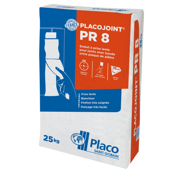 Enduit à joint à prise lente - Placojoint PR 8 - sac de 25 KG