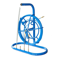 Aiguille de tirage pour électricien - ø 3 mm x 50 m - Roue ø 250 mm - Inclut 2 embouts + 2 œillets + 2 têtes flexibles + 1 tire câbles