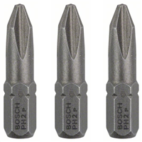 Embout de vissage Bosch extra-dure 6 pans 1/4" Phillips PH2 longueur 25 mm lot de 3