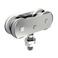 Monture pivotante réglable en hauteur galets delrin vis M12 force 75kg - Lot de 2