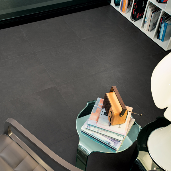 Plinthe de carrelage intérieur en grès cérame Zen effet béton - 60,0 CM x 7,2 CM - Graphite