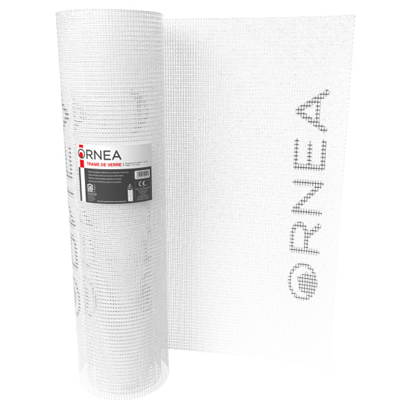 Toile de verre pour enduit de façade Ornea - maille 10 x 10 mm - Rouleau de 1,00 M x 50,00 M