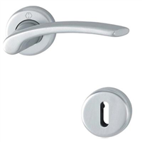 Ensemble sur rosace clé en L Ibiza Hoppe aluminium chromé - porte de 31 - 42 mm carré 7 mm