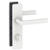 Ensemble poignée de porte à condamnation Vachette Koya - alu blanc - entraxe fixation 165 mm - carré 7 mm