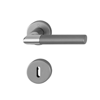 Ensemble sur rosace clé en L - Lecce Hoppe aluminium inox mat porte de 35 - 45mm carré 7mm