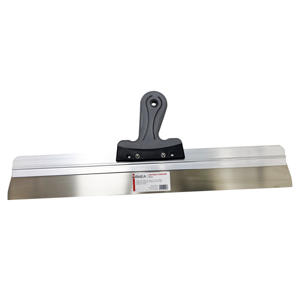 Couteau à enduire avec lame inox sur renfort aluminium rigide et manche bi-matière - Ornea - longueur 60,0 CM
