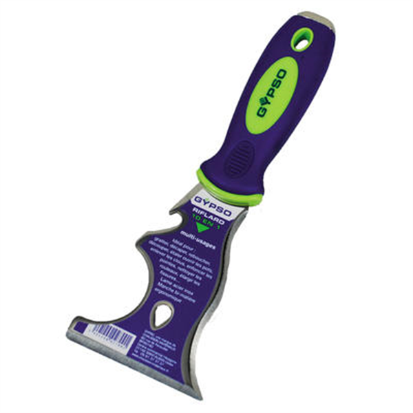 Couteau riflard pour plaquiste Gypso multi-usages 10 en 1 inox