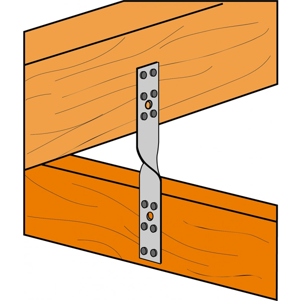 Suspente torsadée SUT en acier galvanisé - SUT25/200/1 - largeur 25 mm - longueur 200 mm - ép. 1 mm