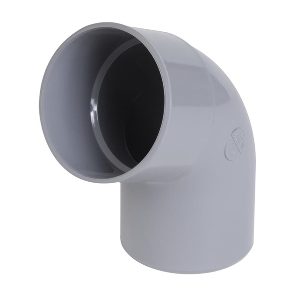 Coude PVC Nicoll - Angle 67°30 - À coller - Mâle-femelle - Diamètre Ø 40 mm - Gris