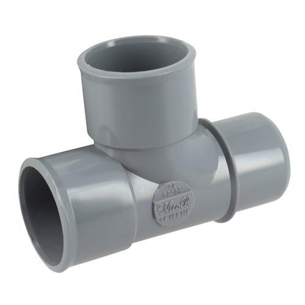Raccord Té pied de biche simple angle 87'30° - Mâle/Femelle - Diamètre 32 mm