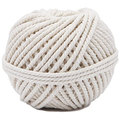 Cordeau en coton câblé blanc résistance 30 kg diamètre 2.5 mm longueur 30 m