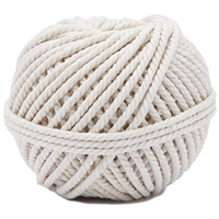 Cordeau en coton câblé blanc résistance 30 kg diamètre 2.5 mm longueur 30 m