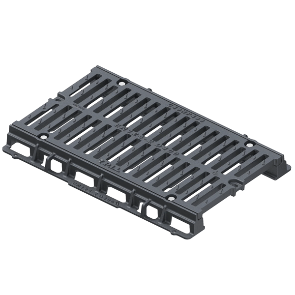 Grille de caniveau en fonte D400 PMR boulonnée sur longerons avec 4 vis inox - 750 x 615,0 mm