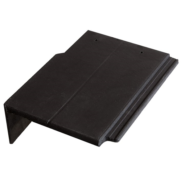 Tuile de rive universelle gauche en béton - Nobilee - Noir - 42 x 33 x 14.5 cm