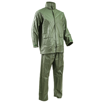 Ensemble de pluie PU/PVC vert avec veste et pantalon imperméables - Taille 2XL